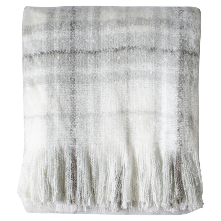 Check Faux Mohair Throw